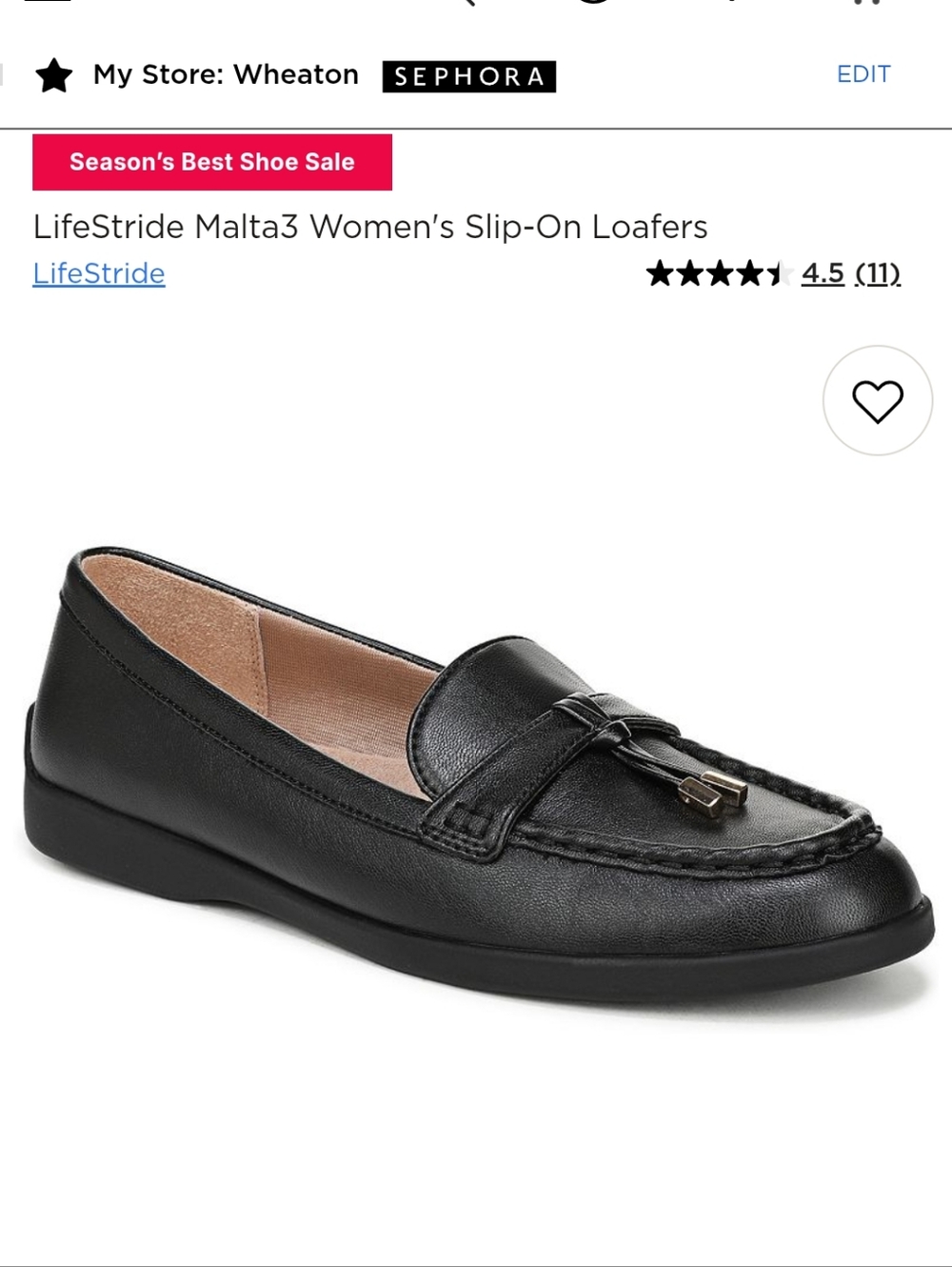 Life Stride Black Malta 3 Loafers